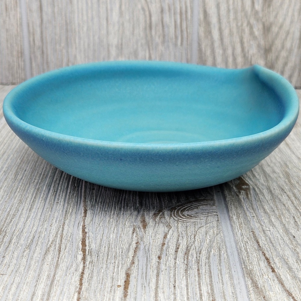 Van Briggle Original Bowl Hand Thrown Ming Blue Turquoise MCM 1940s Clem Hull
